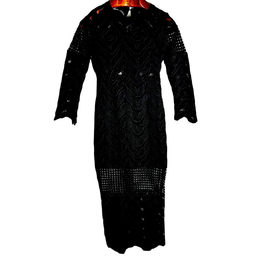 Premonition Black Crochet Lace Midi Dress Size‎ 4